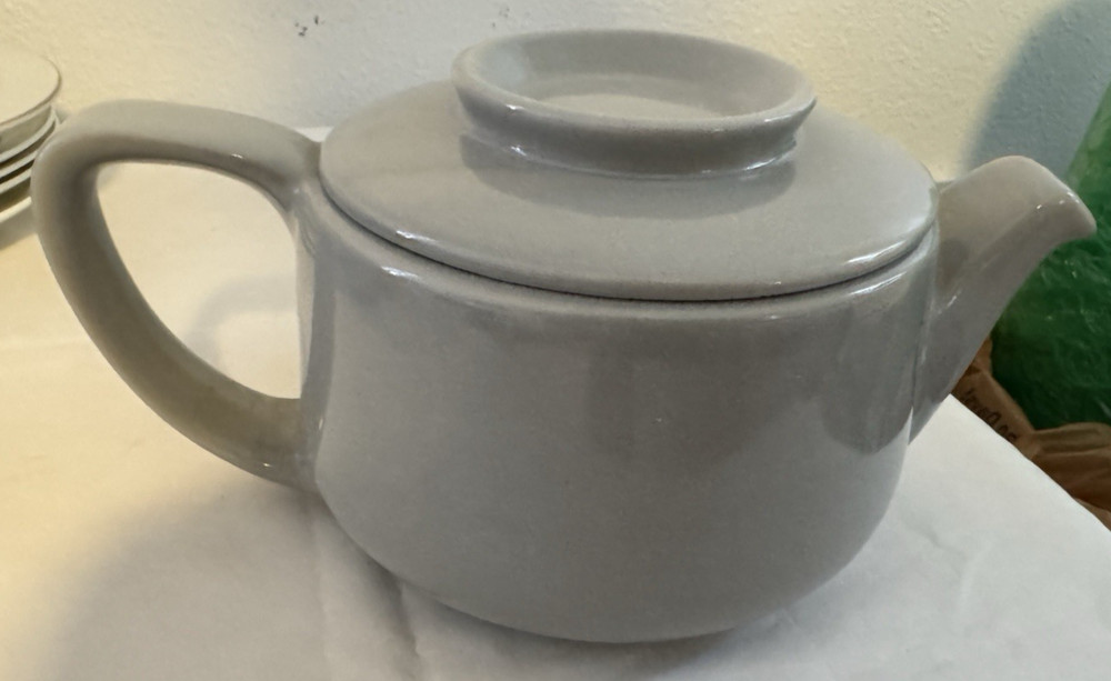 Vintage Mid Century Modern Hall Pottery USA Tricolator Coffee Tea Pot Gray