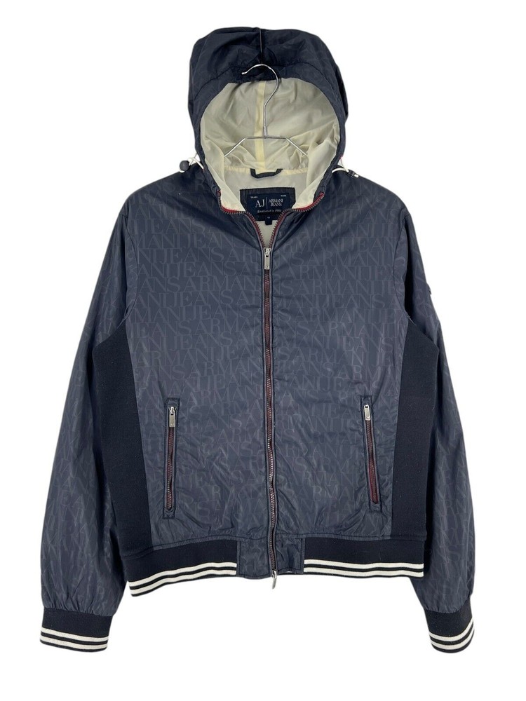 ARMANI JEANS Hooded Bomber Jacket Coat Men Size 52 - L