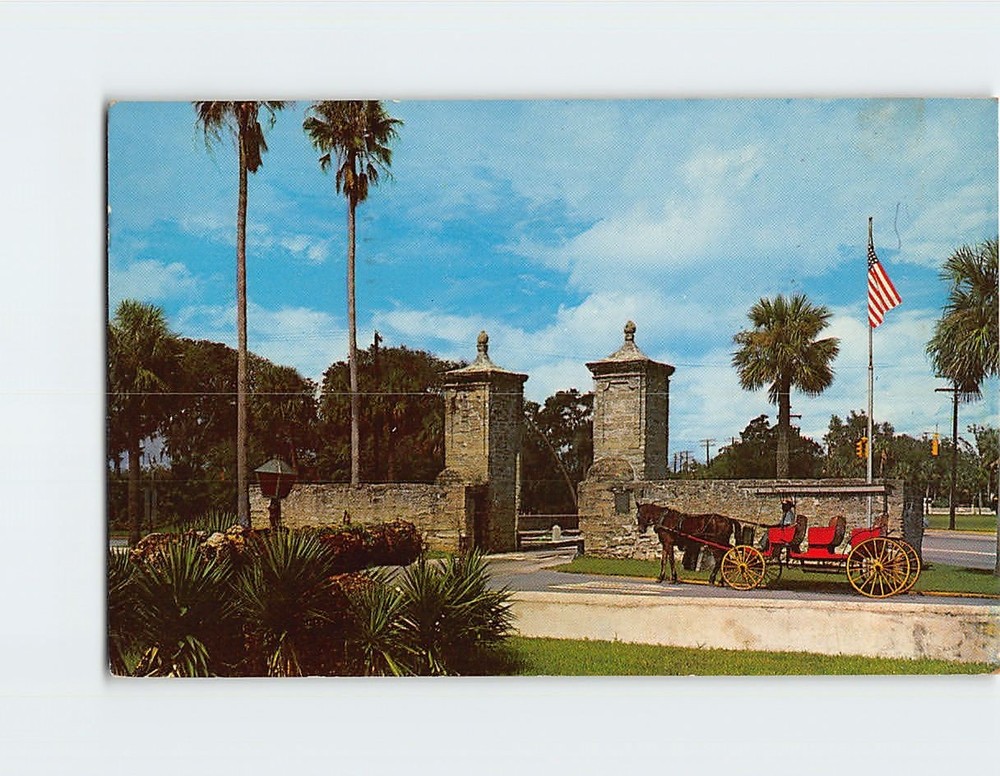 Postcard Old City Gates St. Augustine Florida USA