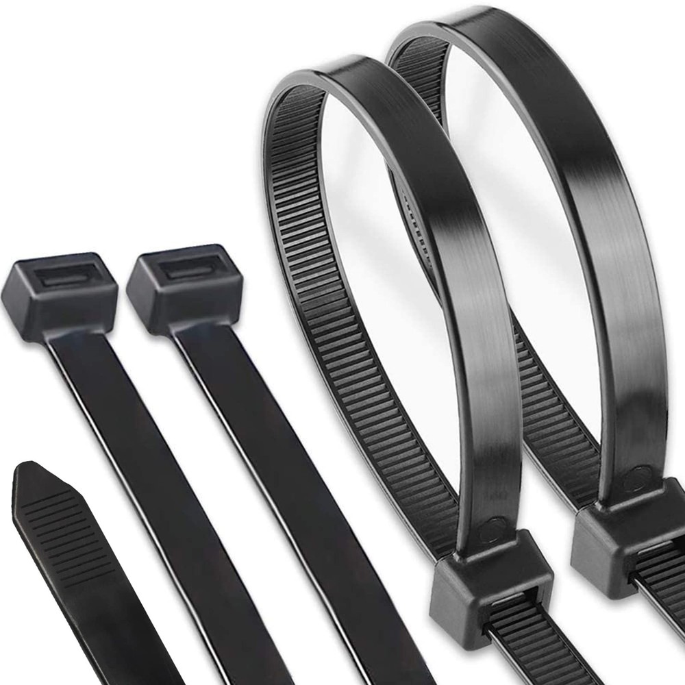 Heavy Duty 18-Inch Black Zip Ties for Outdoor Use 250lb Capacity