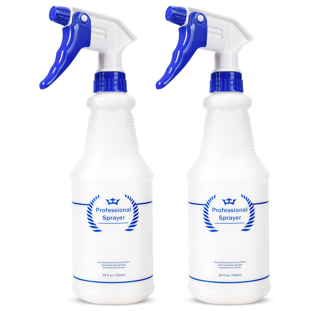 2-Pack 24 Oz Plastic Spray Bottles for All-Purpose Use