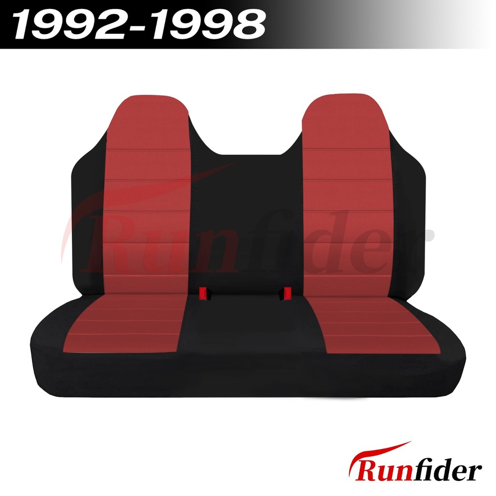 Front Solid Bench Seat Covers Ford F150 F250 F350 1992-1998-Red