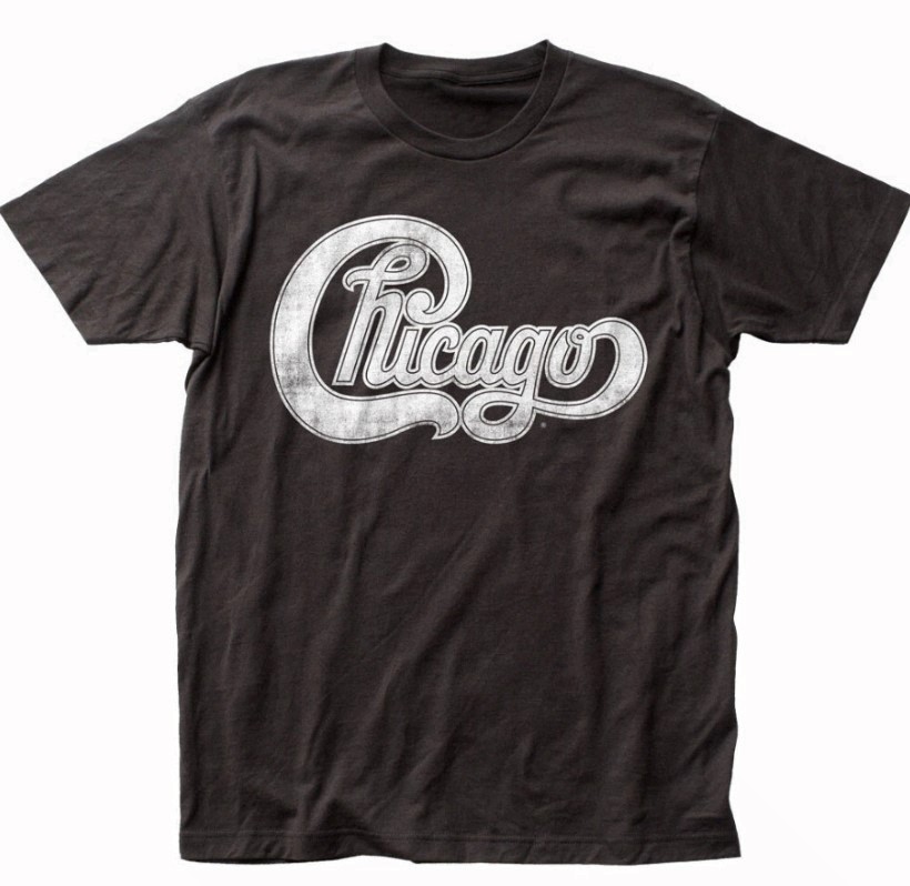 Chicago Logo Mens T Shirt Rock and Roll Music Classic Band Tee New Black