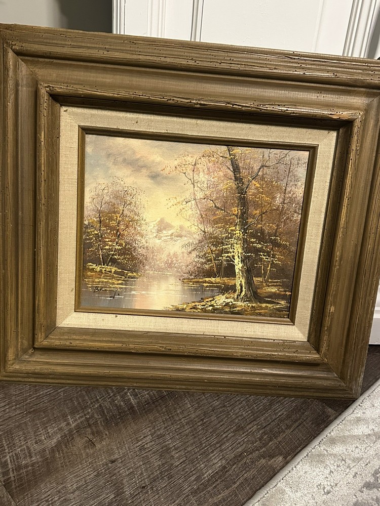 OIL CANVAS TREE LANDSCAPE PAINTING 16x18 BARRY ORIGINAL
