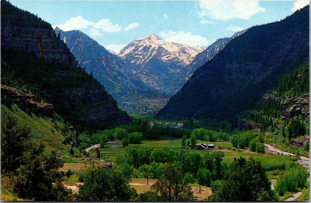 Dr Jim Stamps Ouray Colorado Vintage Mt. Abrahms Uncompahgre River Postcard