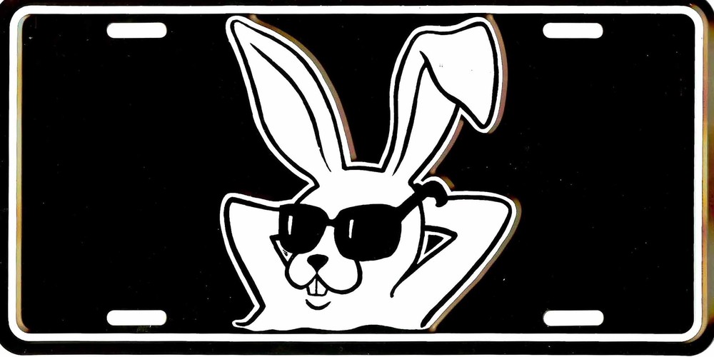 COOL BUNNY METAL LICENSE PLATE AUTO TAG NUMBER #531
