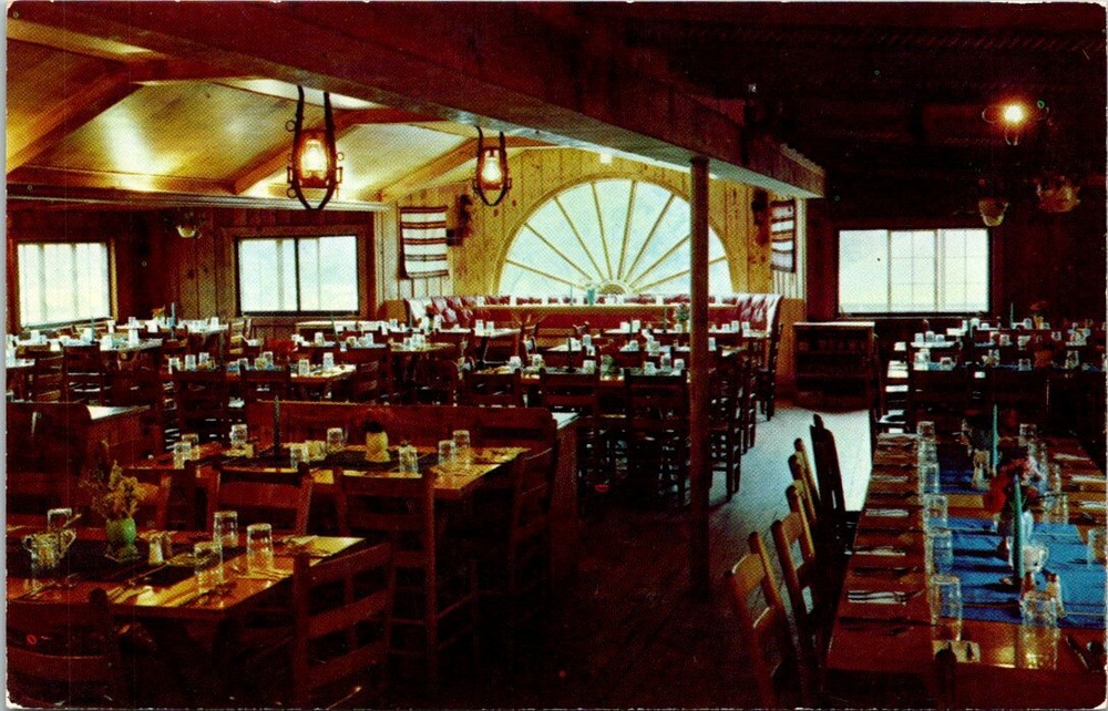 Dining Room at Jack and Jill Ranch Rothbury Michigan Vintage Postcard
