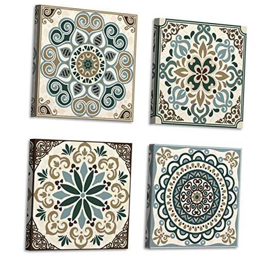 Bohemia Pattern Printing Wall Art: Vintage Flower Pattern Canvas 12
