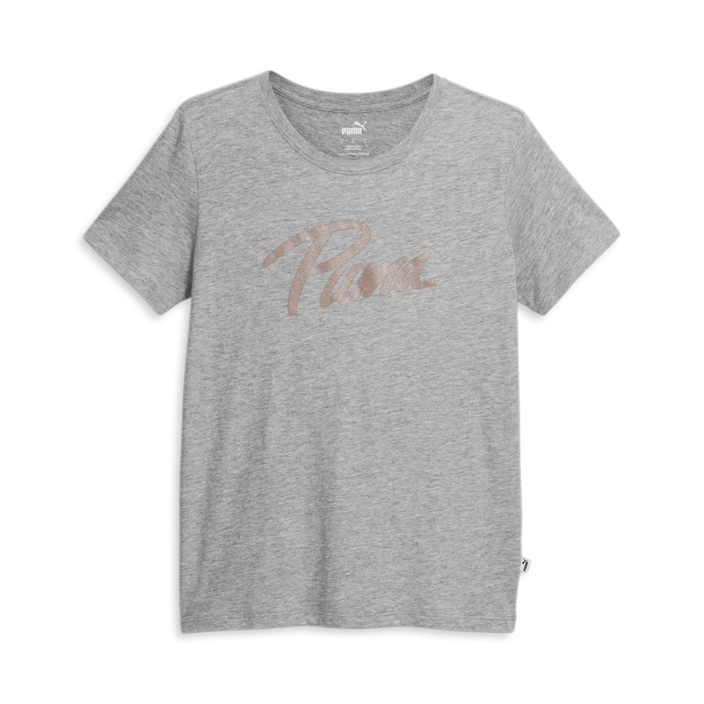 PUMA Iridescent Logo Crew Neck Short Sleeve T-Shirt Womens Size XL  Casual Tops