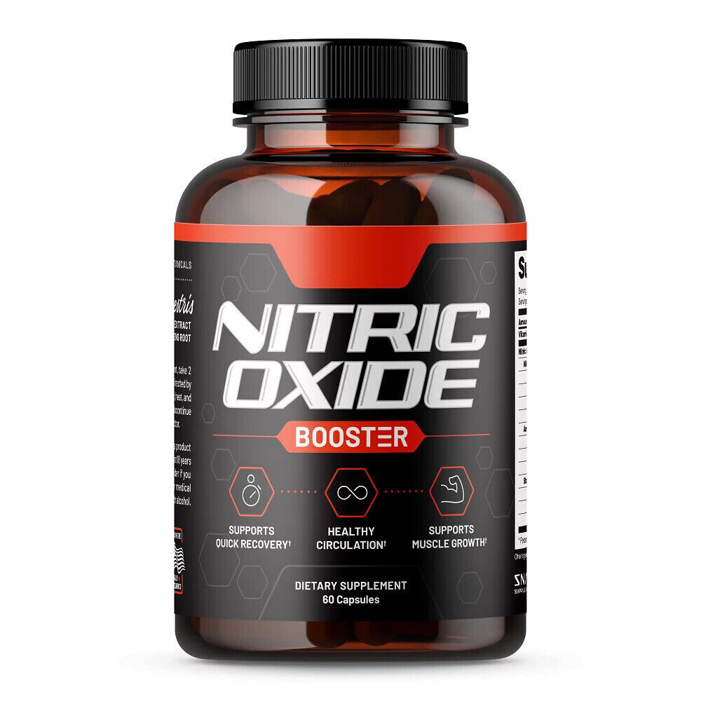 Nitric Oxide Booster Supplement - L-Arginin, L-Citrulline 1500mg - 60 Capsules
