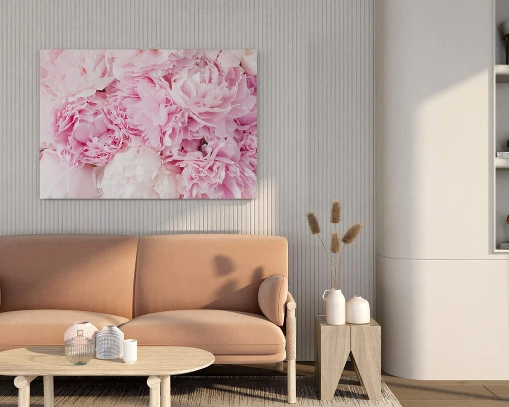 Peony Pink Floral Girly Soft Abstract Unframed Canvas Print Australian Wall Art