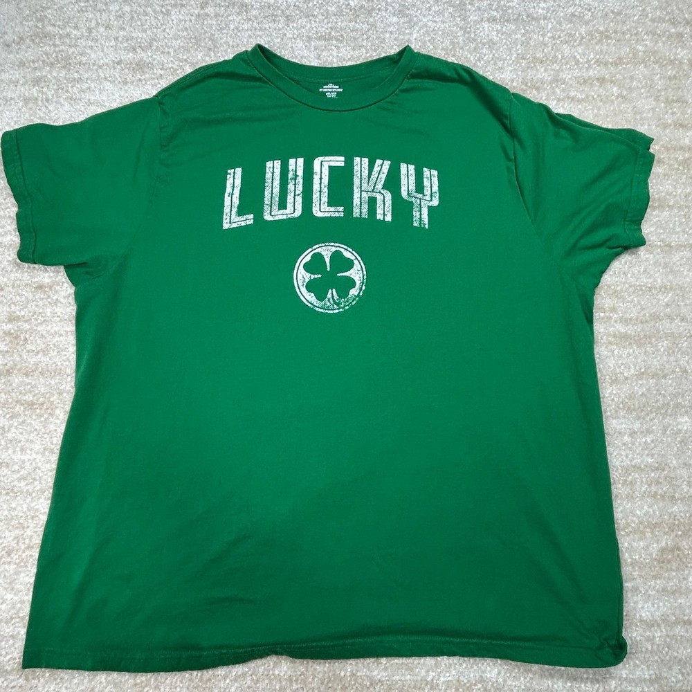 Celebrate Shirt Mens 3XL Lucky Clover St Patricks Day Green Short Sleeve