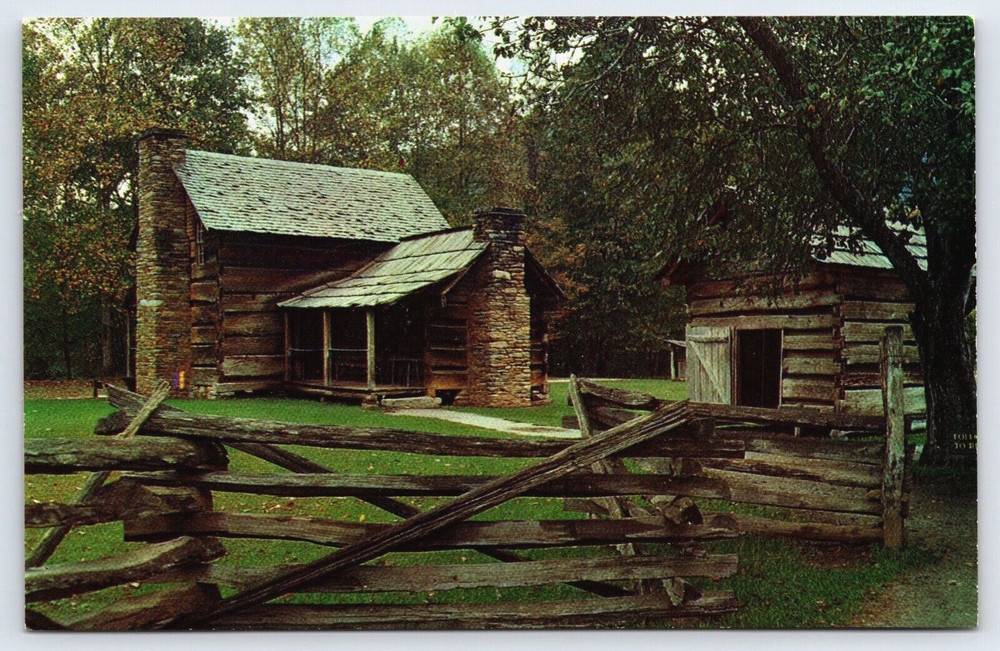 Vintage Old Outdoor Postcard Farmstead Great Smoky Mountains National Park Usa