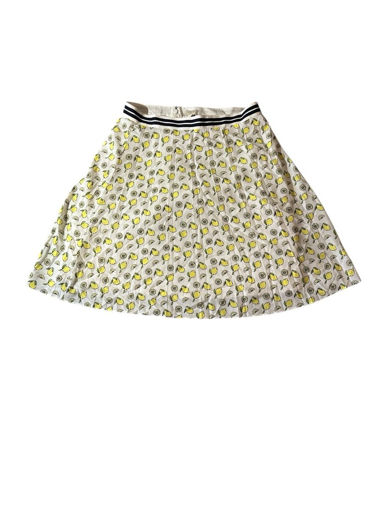 J.Crew Lemon Print A-Line Skirt Size 8 Preppy Summer Tennis Skirt with Slip Lining