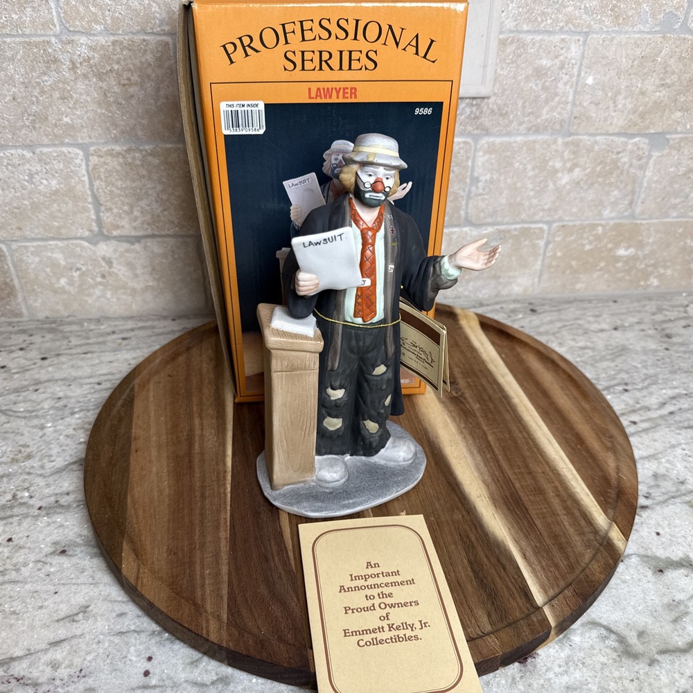 Emmett Kelly Jr Professional Clown Lawyer Ser Flambro with Box Tag and COA
