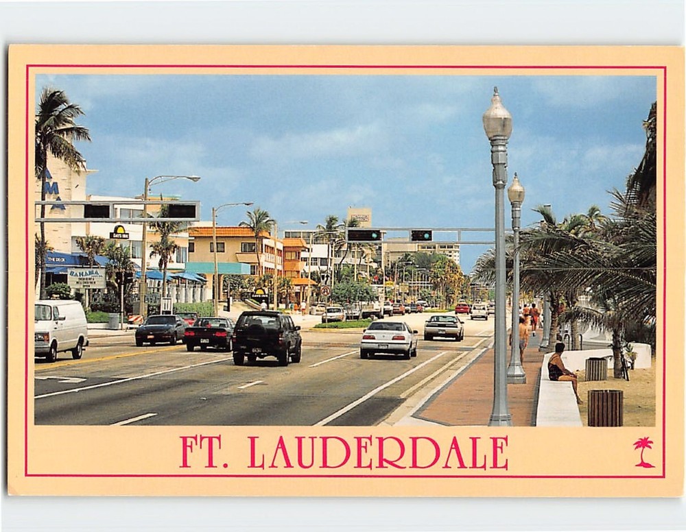 Postcard Street Scene Fort Lauderdale Florida USA