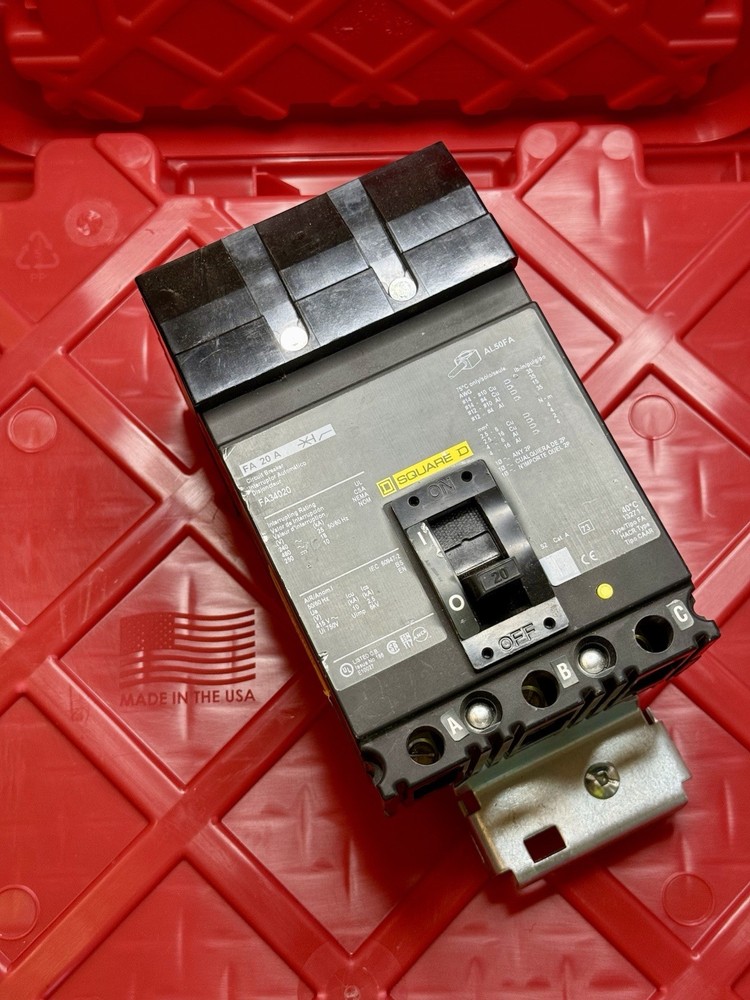 Square D FA34020 3 Pole 20 Amp 480 Volt 18KA I-Line Circuit Breaker