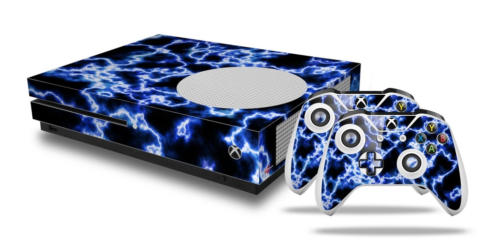Skin XBOX One S Console Controller Electrify Blue