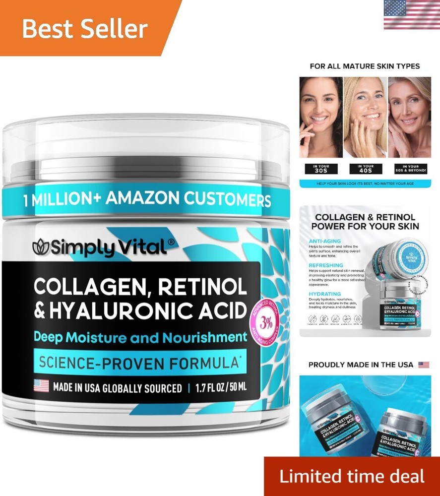 Revitalizing Face Moisturizer with Collagen & Retinol - 1.7 oz. Natural Formula