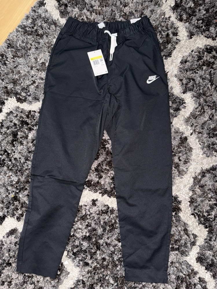 Nike Pants Mens S Club Woven Tapered Black Drawstring