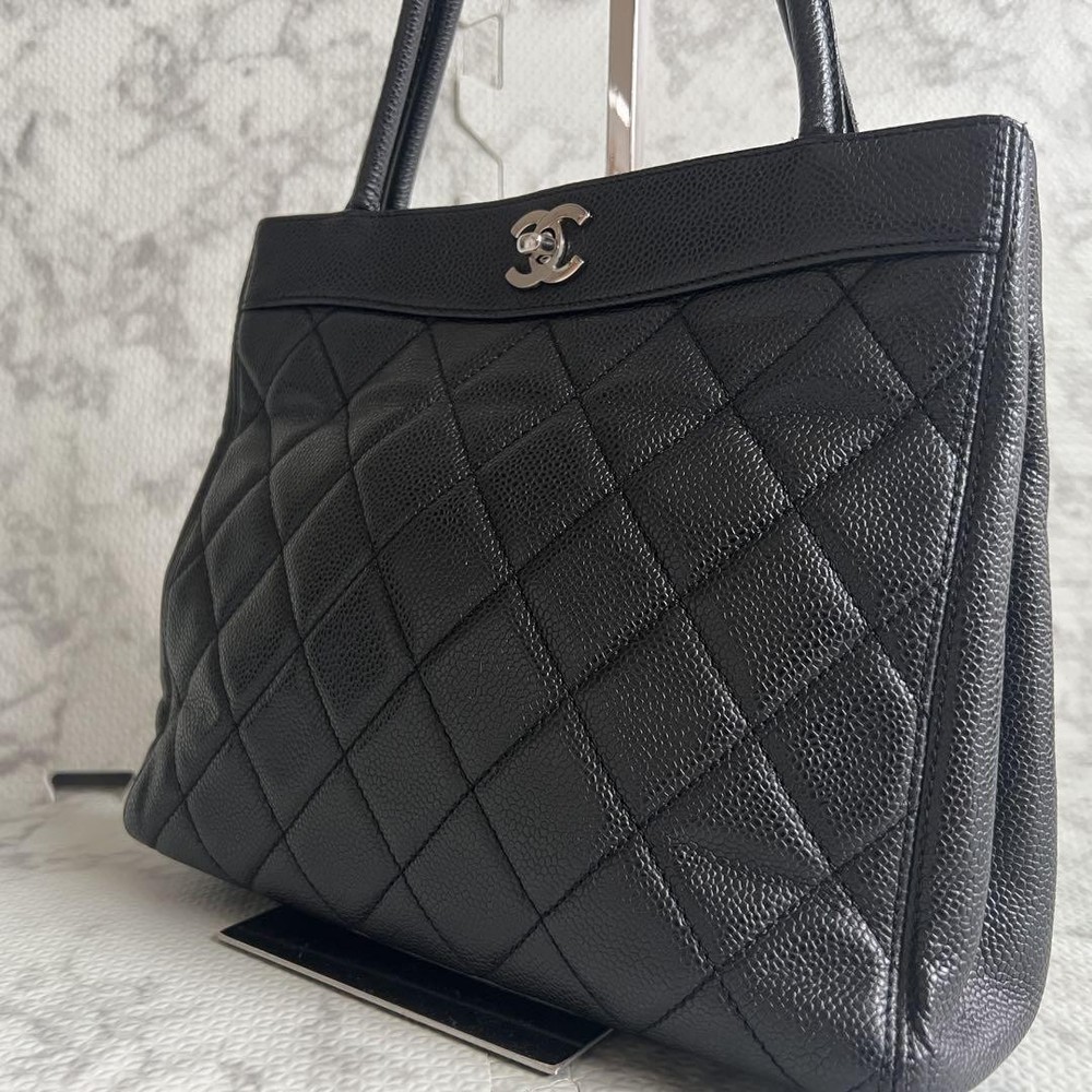 [EXC] CHANEL Handbag Caviar Skin Coco Mark Turn Lock black Auth From JapanYZ