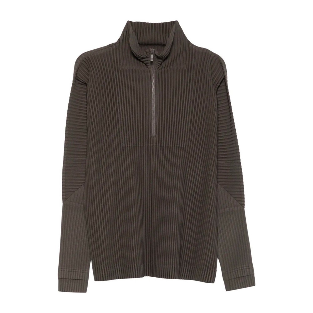 Homme Plisse Issey Miyake Grey Half-Zip Longsleeve Shirt Men’s 4 EUC