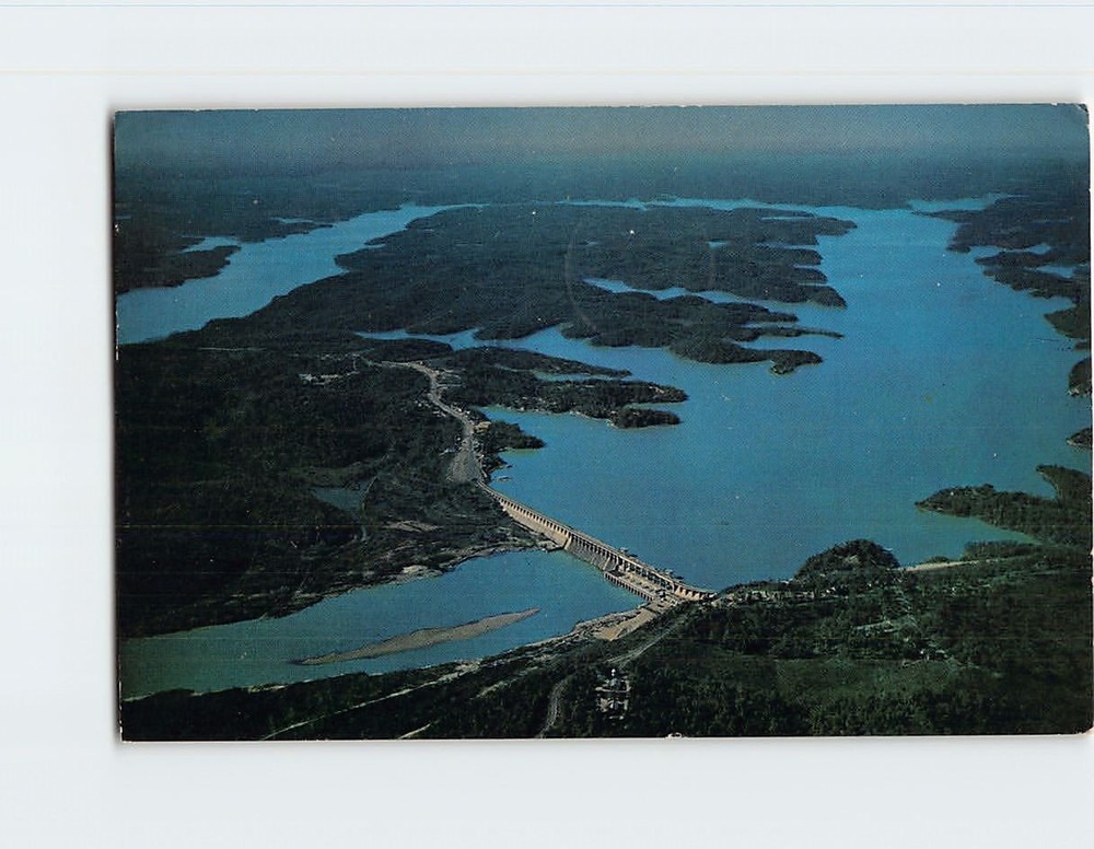 Postcard Aerial View Bagnell Dam Lake of the Ozarks Missouri USA