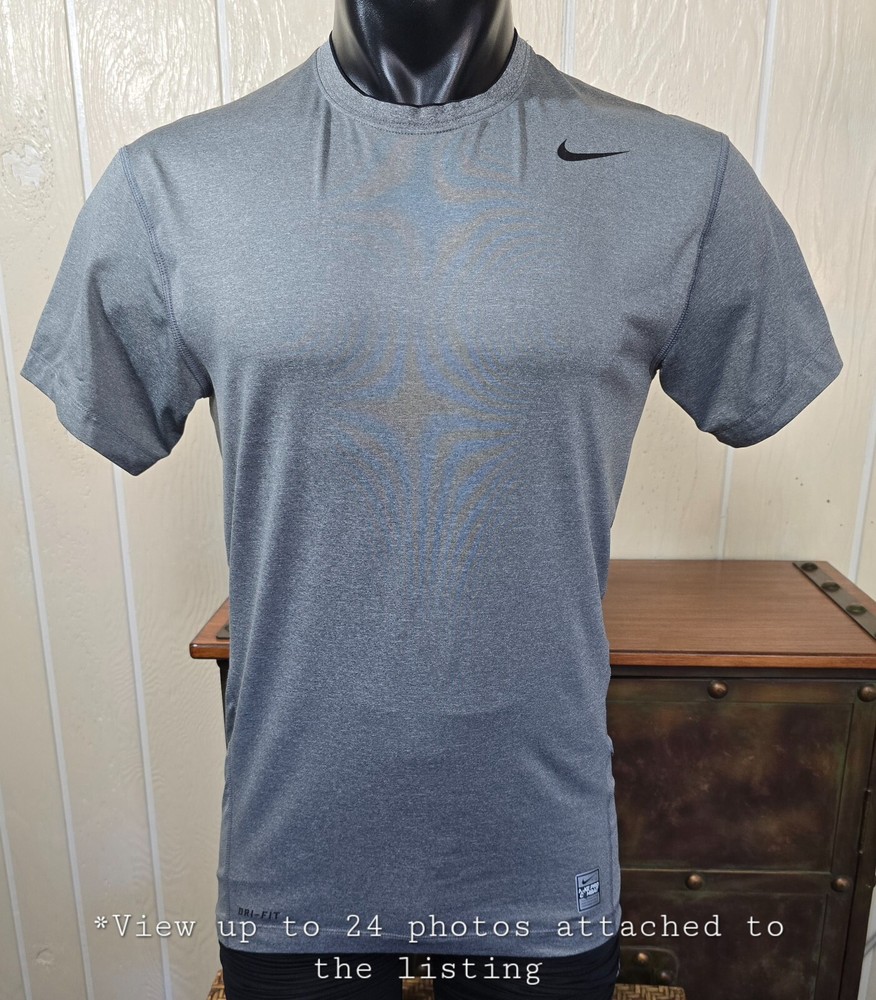 Nike Pro Combat Compression Gray Heather Short Sleeve Activewear Shirt XXL