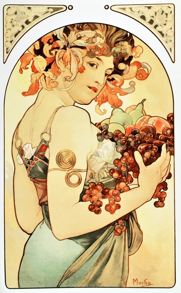Decor poster.Interior design Art Nouveau.Mucha French Nymph.6221