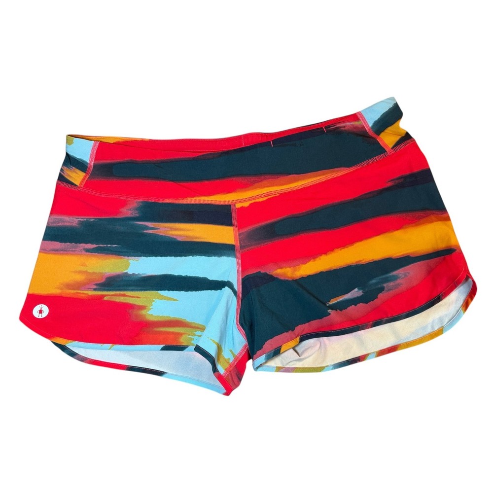 Smartwool Active Merino Wool Blend Lined Running Shorts Womens Large Multicolor