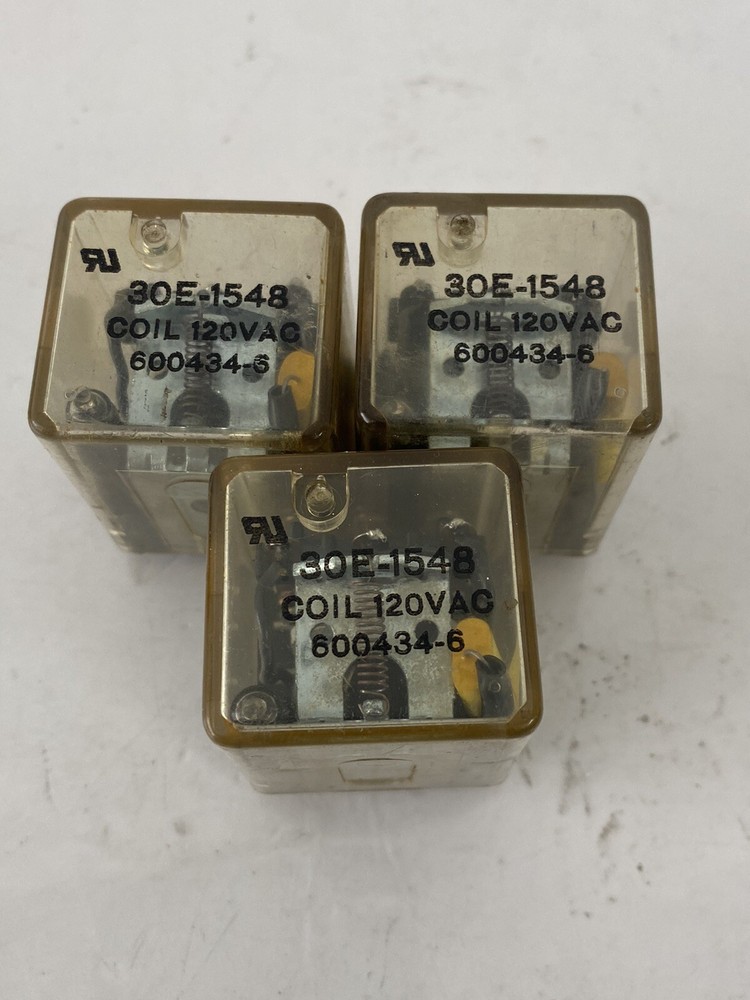 Lot Of 3 RELIANCE ELECTRIC, 600434-6, GEN PURPOSE RELAY, 120 VAC,
