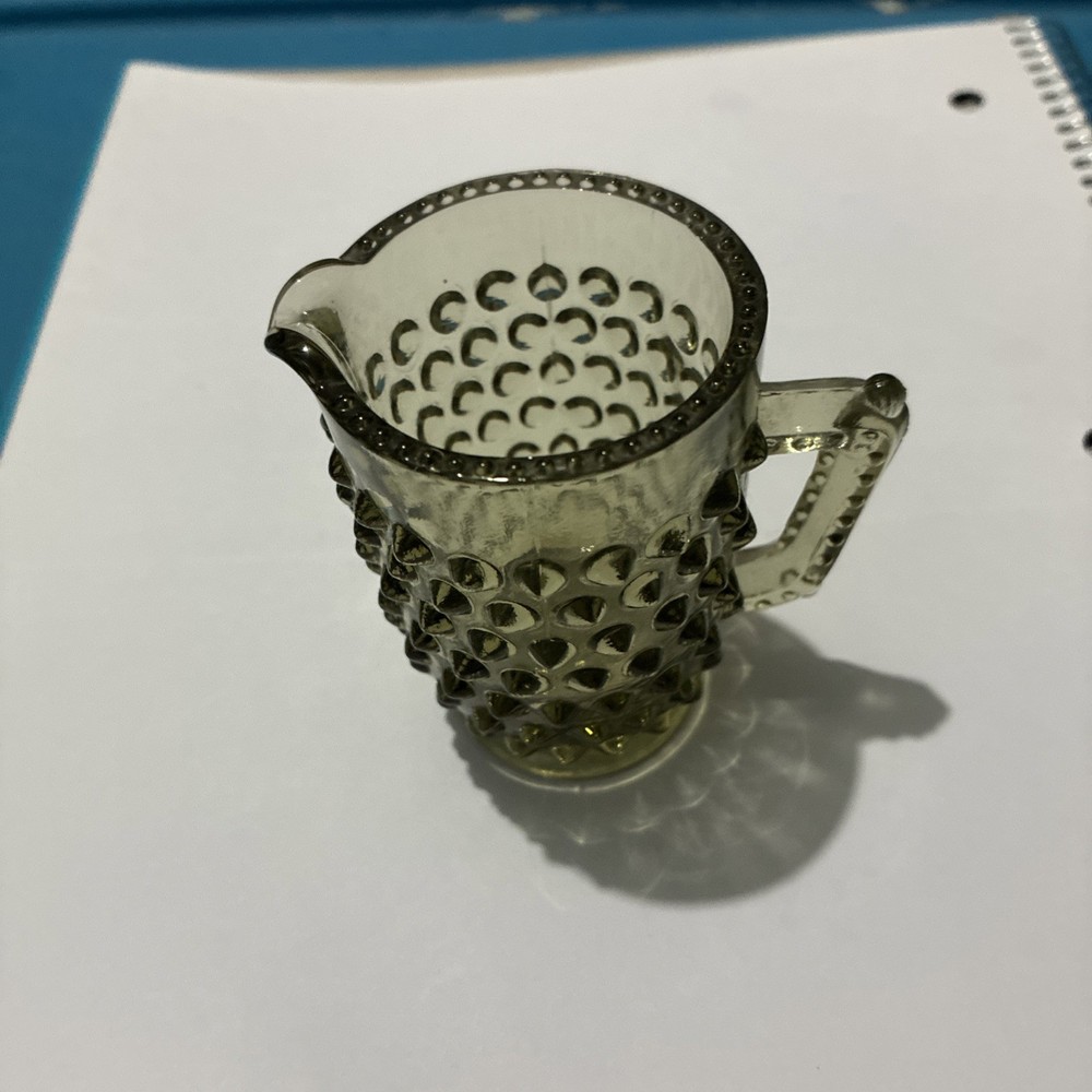 Vintage Fenton Glass Colonial Hobnail Green Mini 3