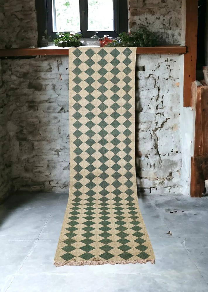 Moroccan Vintage Kilim Rug aztec kilim Runner Wool Jute Rug Stair kilim rug