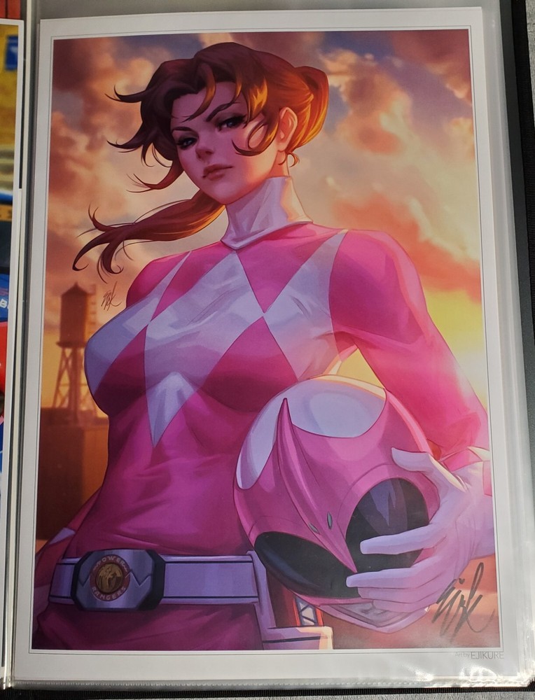 Power Rangers - Pink Ranger - Signed By  Ejikure W/COA - Art Print - A3