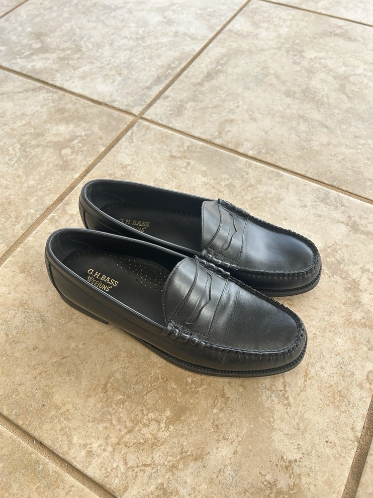 G.H Bass & Co. Weejuns Black Leather Loafers Men’s 10