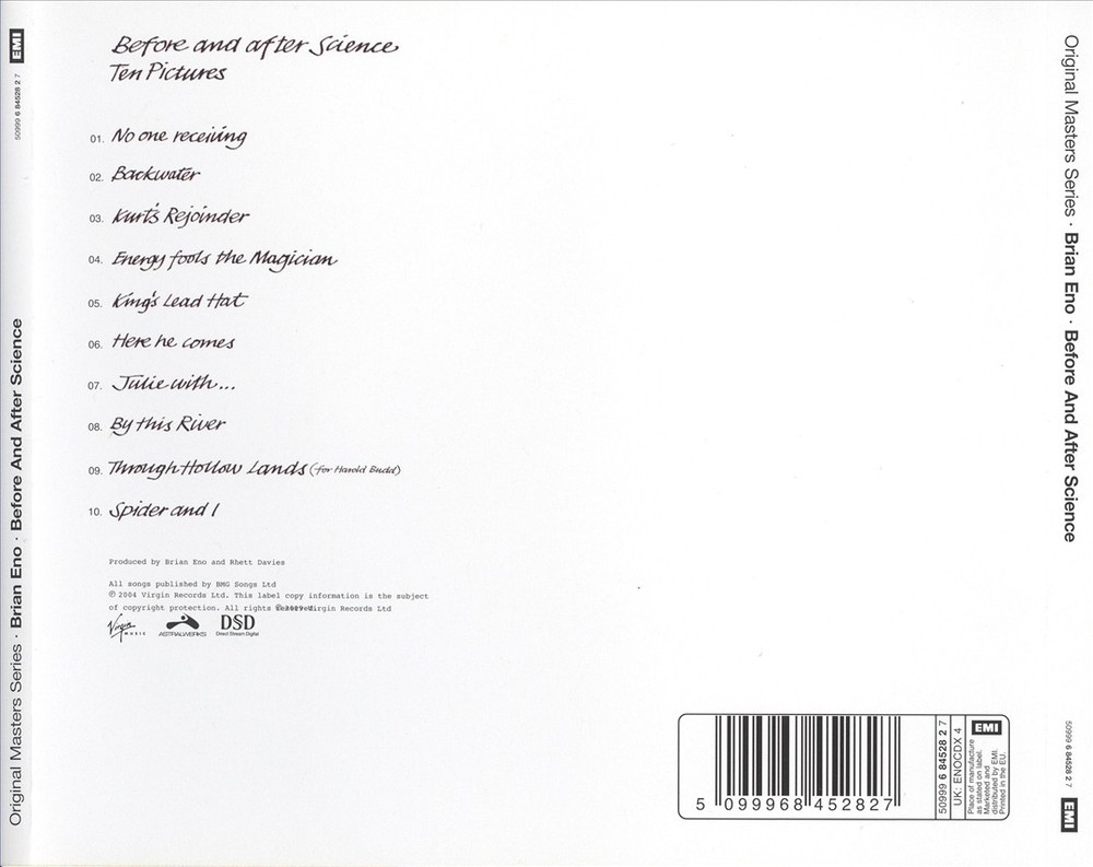 Brian Eno Before And After Science New Cd