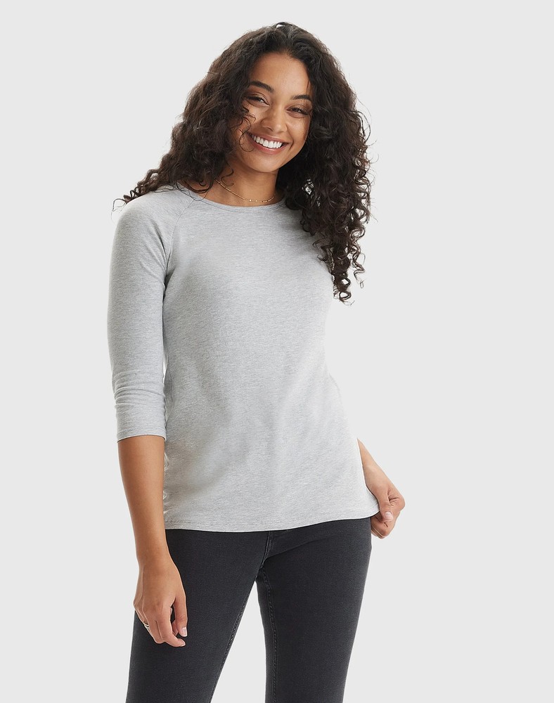 Hanes Women's T-Shirt Raglan Sleeve Tee Stretch Cotton Plain 6 Colors sz S-2XLOfficial Hanes Brands Store -- First Quality Authentic