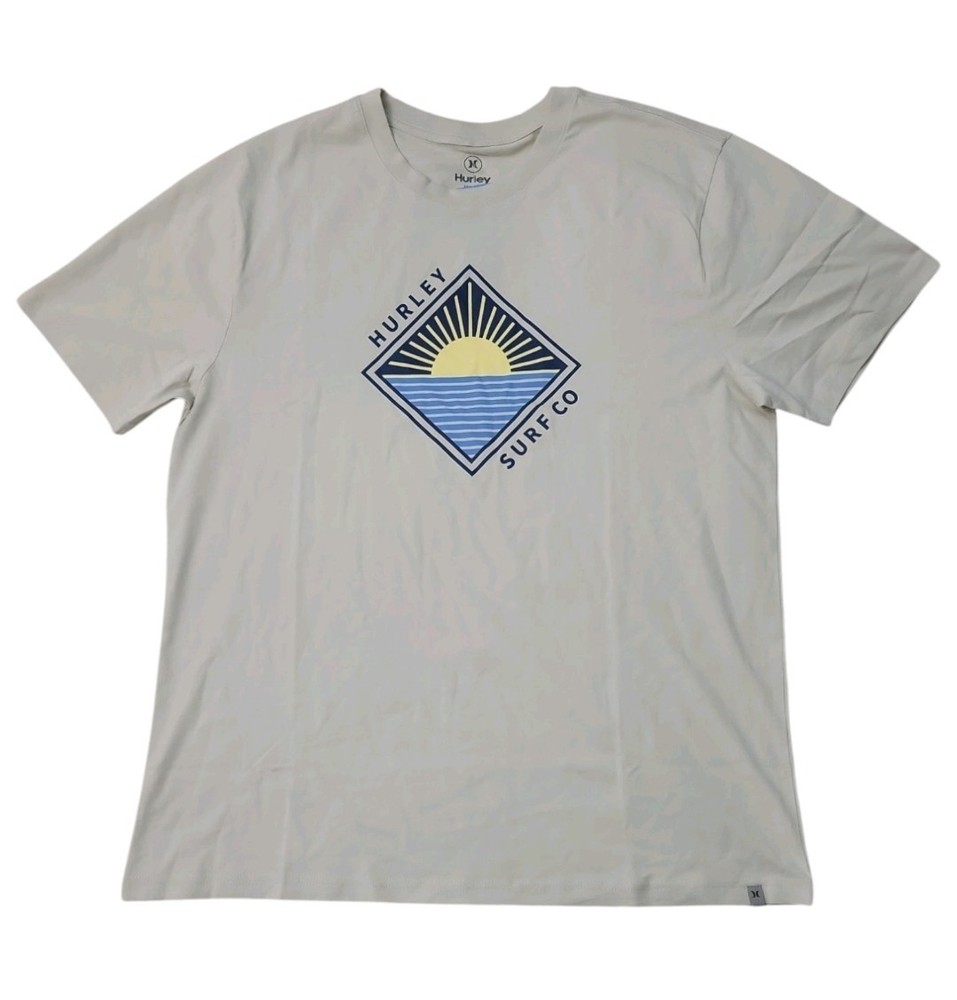 Hurley Men's All Day Ultra Soft Tagless Graphic Tee XXL Cream