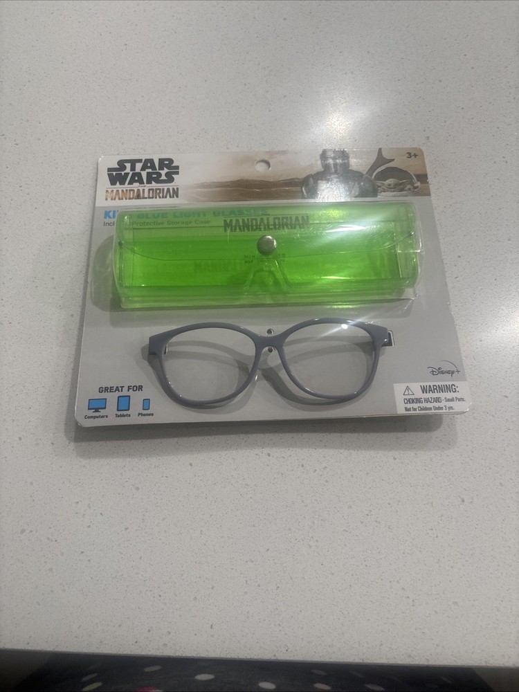 Star Wars The Mandalorian Kids Blue Light PROTECTION Glasses With Storage Case