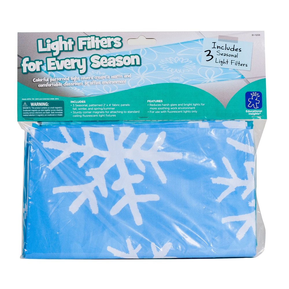 Original Seasonal Fluorescent Light Filters 3-Pack – Colorful Themed Covers