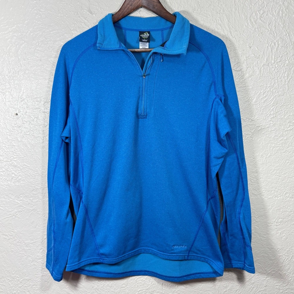 Patagonia Capilene Pullover Quarter Zip L Grid Fleece Performance Baselayer Vtg