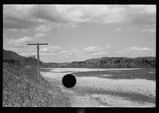 Photo:1930s River Valley Power Lines Landscape Print