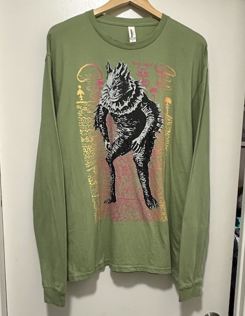 Ultraman Kaiju Monster Mens Size XL Green Tatsuji Kajita Long Sleeve T Shirt