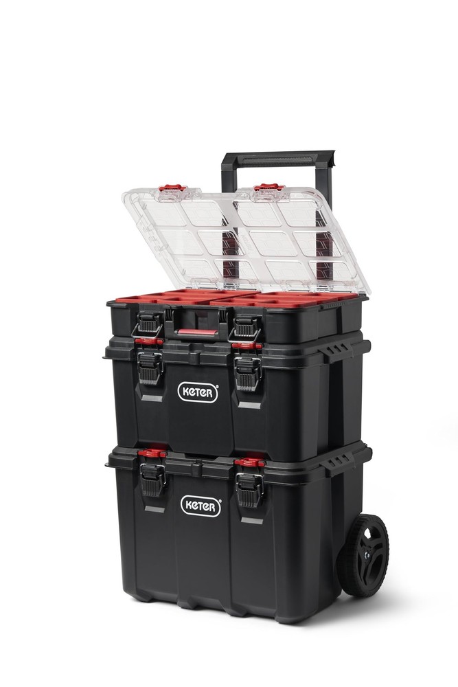 Stack-n-Roll 3-Piece Modular Tool Organizer for Garage Storage and DIY