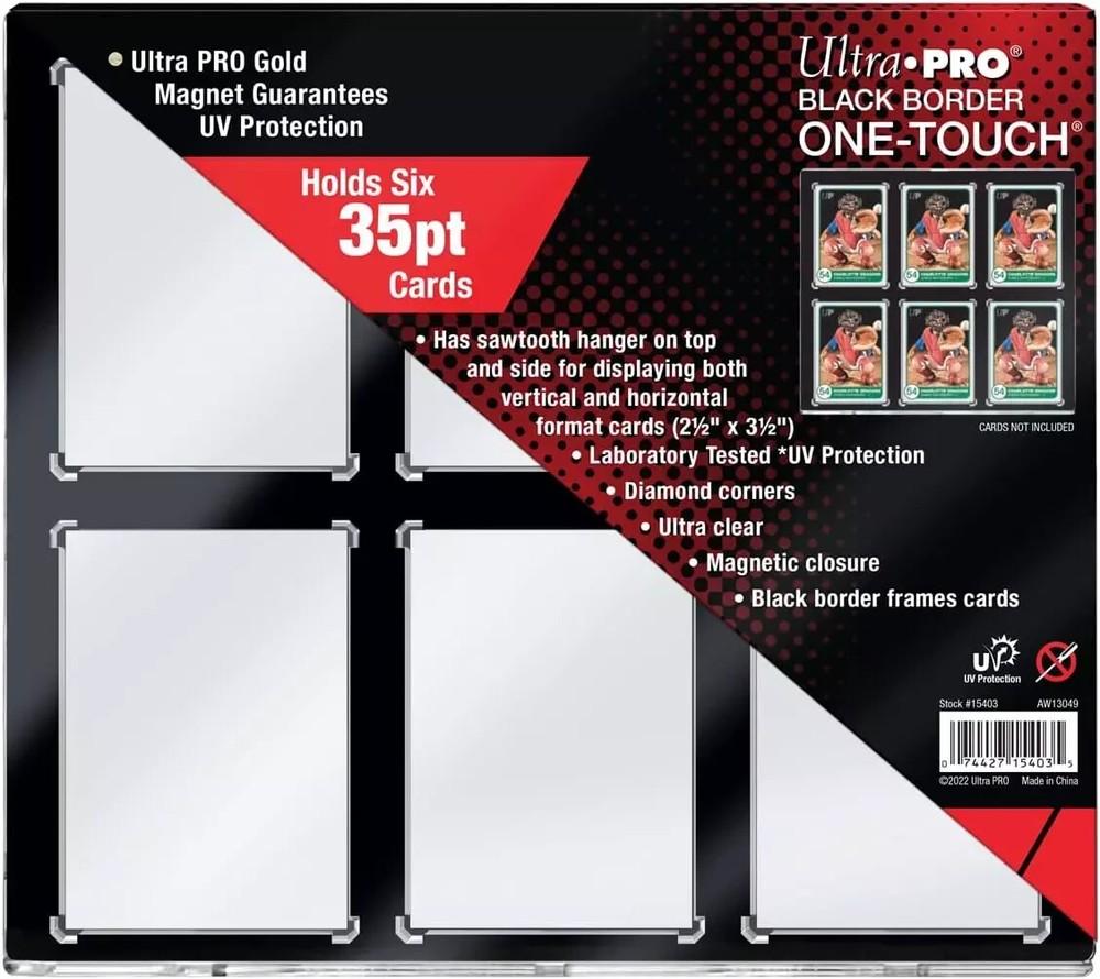 Ultra PRO Black Border One-Touch 6 Graded Card Display Case for Protection & Showcase