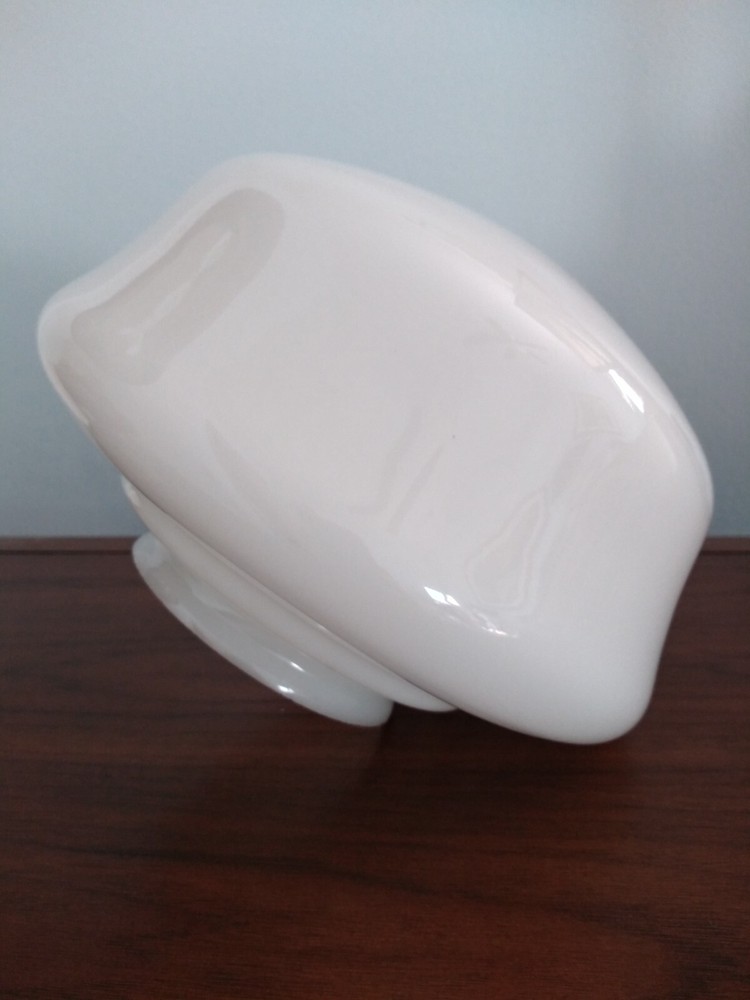 Vtg Mid Century Milk Glass Schoolhouse Light Shade Globe