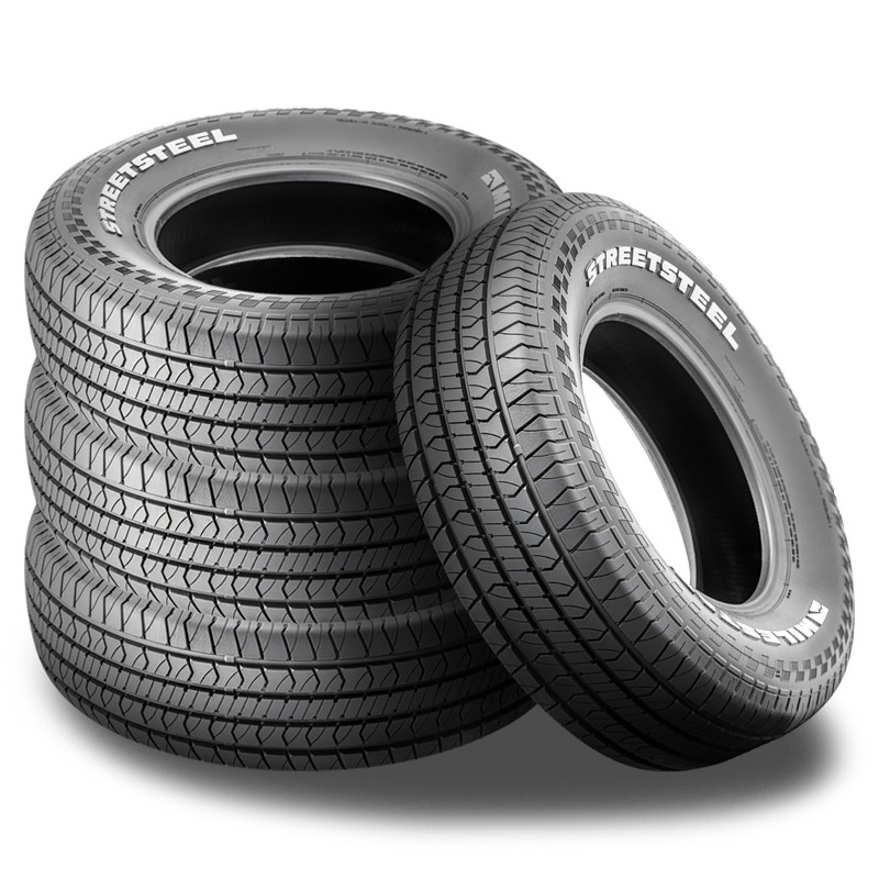 4 Milestar STREETSTEEL 235/70R15 102T Classic Muscle Car White Letter All Season