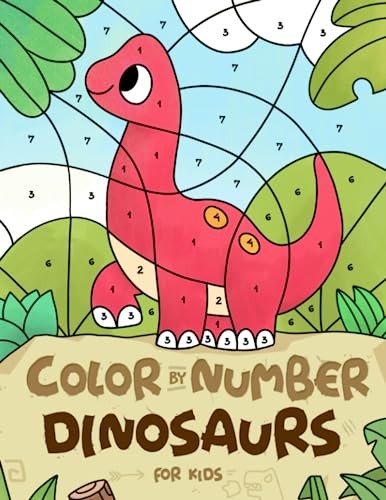 Dinosaurs: Cute Color By Number Book for Boys Girls Kids by Little Cat Press TheFREE US DELIVERY | ISBN: B0C9S8SLWM | Quality Books