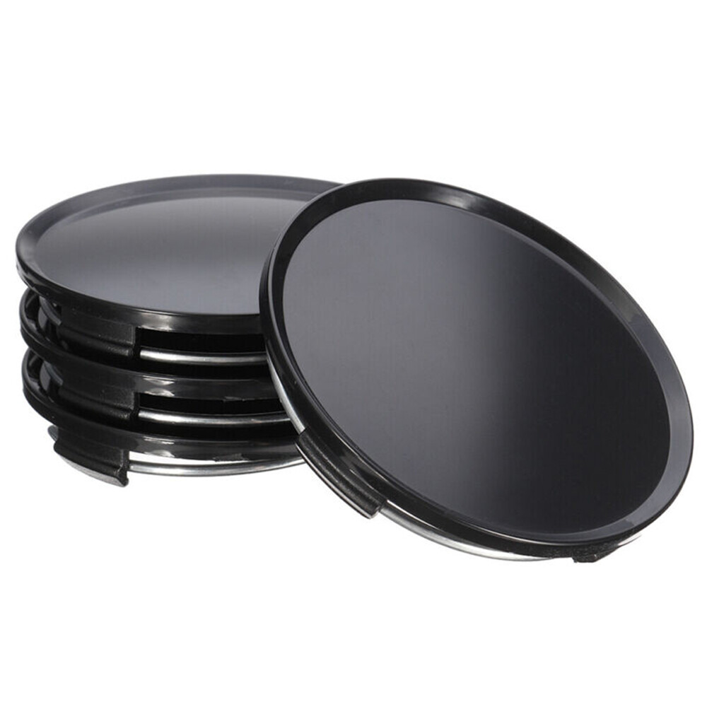 4Pcs 68mm Car Wheel Center Hub Caps Covers Set No Emblem Black Auto Accessories