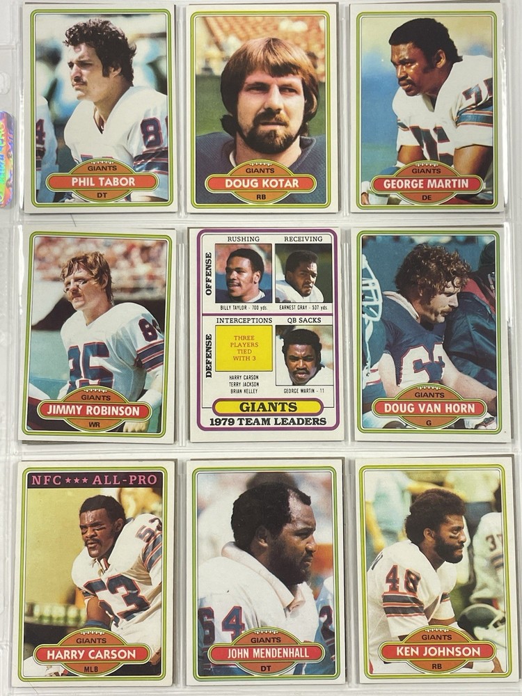 1980 Topps Football New York Giants Team Set - Lot Of 25 Cards